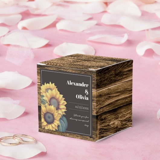 Rustic Sunflower Wedding Bedankdoosjes (Huwelijk)