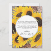 Rustic Sunflower Wedding Bedankkaart (Voorkant)