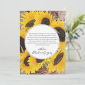 Rustic Sunflower Wedding Bedankkaart (Staand voorkant)
