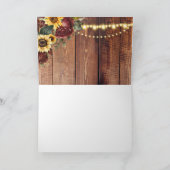 Rustic Sunflower Wedding Bedankkaart (Binnen)