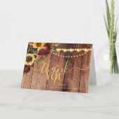 Rustic Sunflower Wedding Bedankkaart (Voorkant)