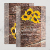 Rustic Sunflower Wedding Bedankt (Voorkant / Achterkant)