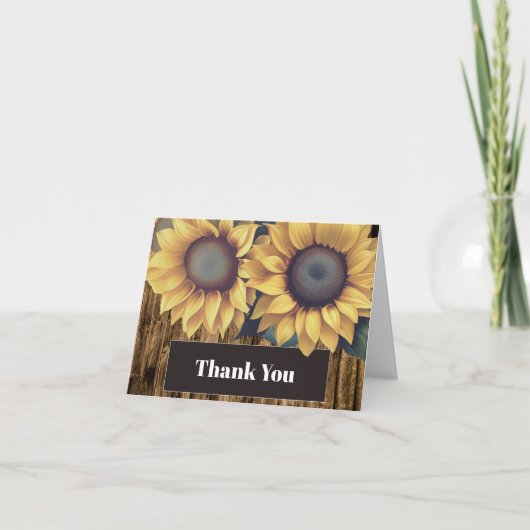 Rustic Sunflower Wedding Bedankt (Voorkant)