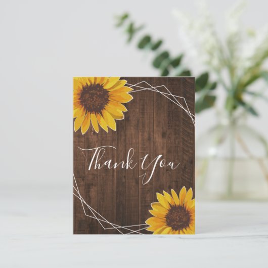 Rustic Sunflower Wedding Bedankt (Staand voorkant)