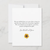 Rustic Sunflower Wedding Bedankt (Achterkant)