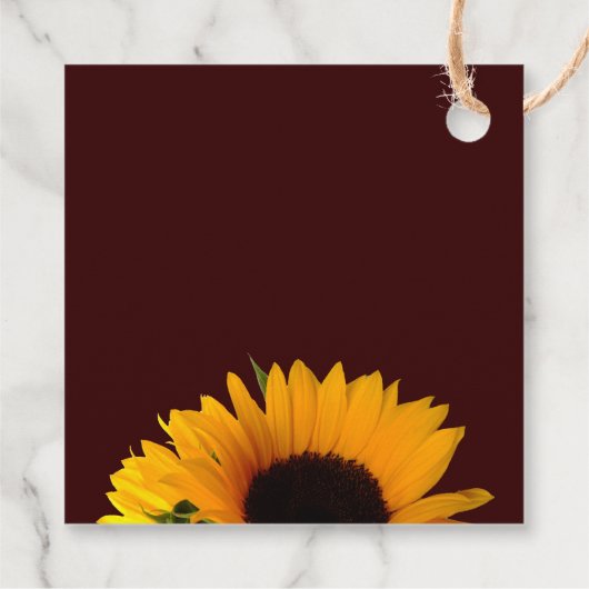 Rustic Sunflower Wedding Bedankt Bedankjes Labels (Achterkant)