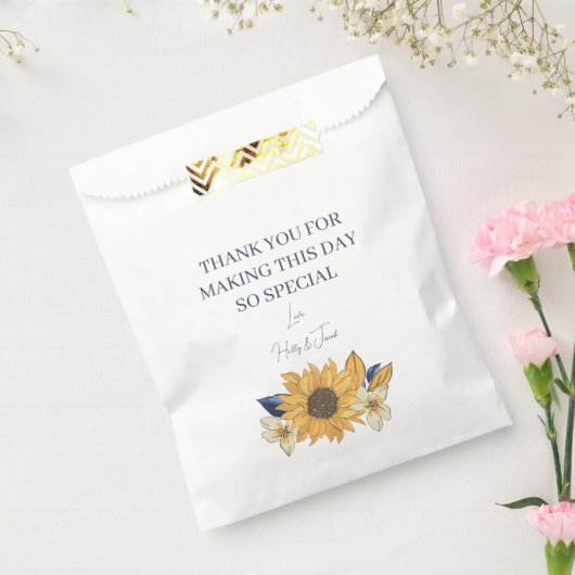 Rustic Sunflower Wedding Bedankt Bedankzakje (Gezegeld)