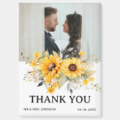 Rustic Sunflower Wedding Bedankt Magneet (Voorkant)