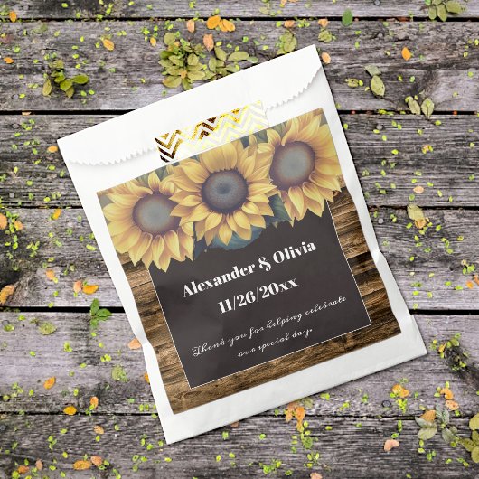 Rustic Sunflower Wedding Bedankzakje