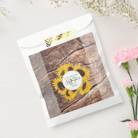 Rustic Sunflower Wedding Bedankzakje (Gezegeld)