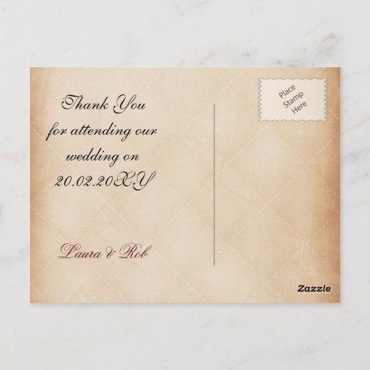 Rustic Sunflower Wedding Briefkaart (Achterkant)