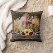 Rustic Sunflower Wedding Couple Foto Fleece Blank Kussen (Deken)