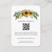 Rustic Sunflower Wedding Enclosure Card Informatiekaartje (Voorkant)