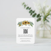 Rustic Sunflower Wedding Enclosure Card Informatiekaartje (Staand voorkant)