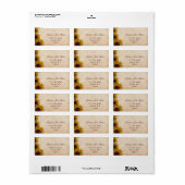 Rustic Sunflower Wedding Etiket (Full Sheet)