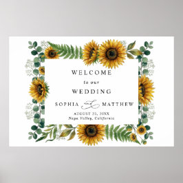Rustic Sunflower Wedding Foam Board Poster