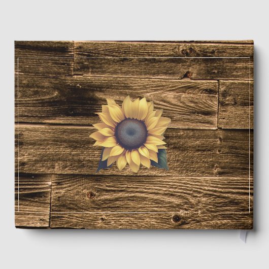 Rustic Sunflower Wedding Gastenboek (Achterkant)