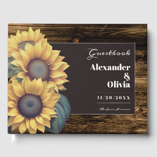Rustic Sunflower Wedding Gastenboek (Voorkant)