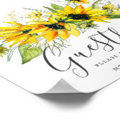 Rustic Sunflower Wedding Guestbook Sign Poster (Hoek)