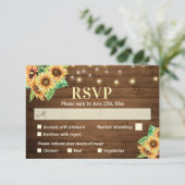 Rustic Sunflower Wedding Herfst Autumn Vrijgezelle RSVP Kaartje (Staand voorkant)