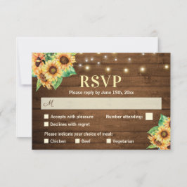 Rustic Sunflower Wedding Herfst Autumn Vrijgezelle RSVP Kaartje