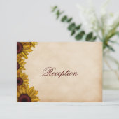 Rustic Sunflower Wedding Informatiekaartje (Staand voorkant)