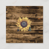 Rustic Sunflower Wedding Informatiekaartje (Achterkant)
