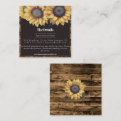 Rustic Sunflower Wedding Informatiekaartje (Voorkant / Achterkant)