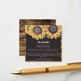 Rustic Sunflower Wedding Informatiekaartje
