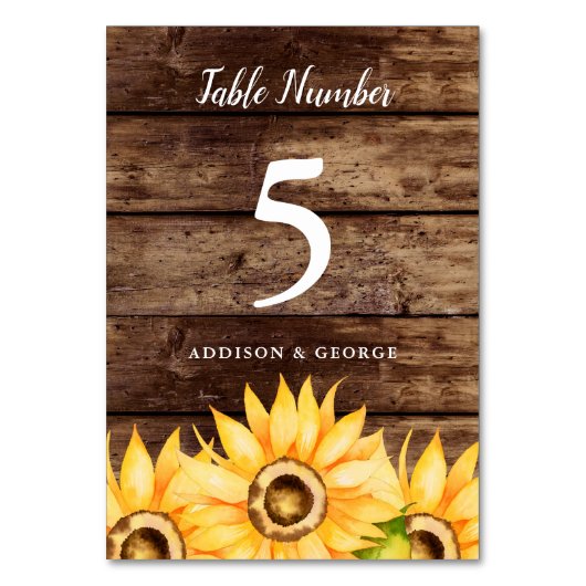 Rustic Sunflower Wedding Kaart (Achterkant)