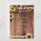 Rustic Sunflower Wedding Kaart (Voorkant)