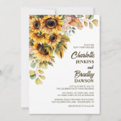 Rustic Sunflower Wedding Kaart (Voorkant)