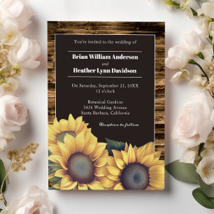 Rustic Sunflower Wedding Kaart