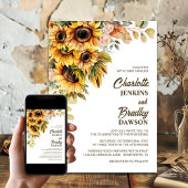 Rustic Sunflower Wedding Kaart
