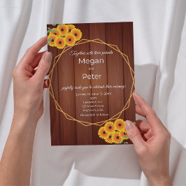 Rustic Sunflower Wedding Kaart