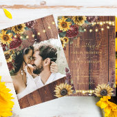 Rustic Sunflower Wedding Kaart
