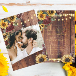 Rustic Sunflower Wedding Kaart