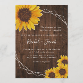 Rustic Sunflower Wedding Kaart