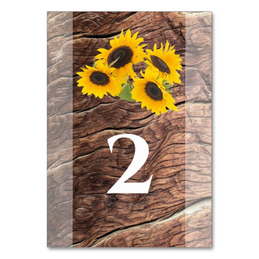 Rustic Sunflower Wedding Kaart (Voorkant)