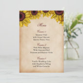 Rustic Sunflower Wedding Menu (Staand voorkant)