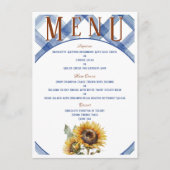 Rustic Sunflower Wedding Menu (Voorkant)