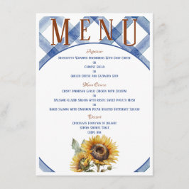 Rustic Sunflower Wedding Menu