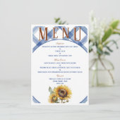 Rustic Sunflower Wedding Menu (Staand voorkant)