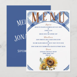 Rustic Sunflower Wedding Menu