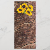 Rustic Sunflower Wedding Menu (Achterkant)