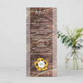 Rustic Sunflower Wedding Menu (Staand voorkant)