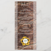 Rustic Sunflower Wedding Menu (Voorkant)