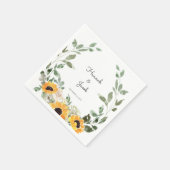 Rustic Sunflower Wedding Napkins Servet (Hoek)