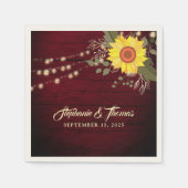 Rustic Sunflower Wedding Napkins Servet (Voorkant)