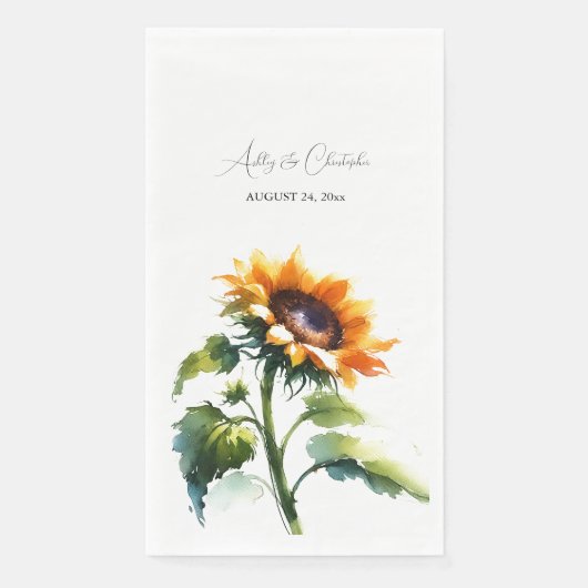 Rustic Sunflower Wedding Napkins Servet (Voorkant)